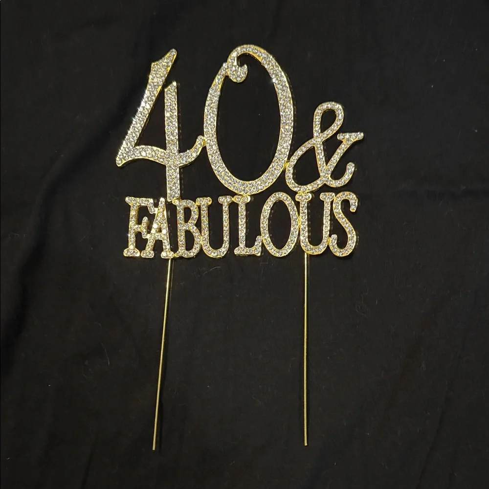 Gold '40 & Fabulous' Cake Topper